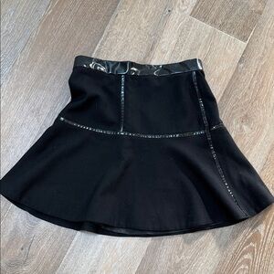 Vintage Marc Jacobs Black Flared Mini Skirt with Patent Trim